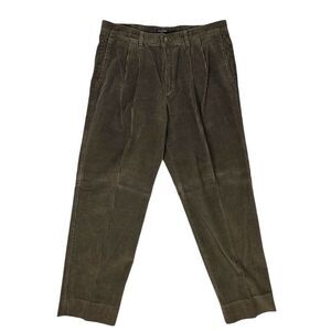 Vintage Dockers Corduroy Pants Men's 38x30 Olive Green 90s Pleated Preppy Skate
